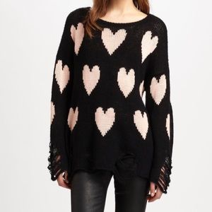 Black heart Wildfox destroyed sweater
